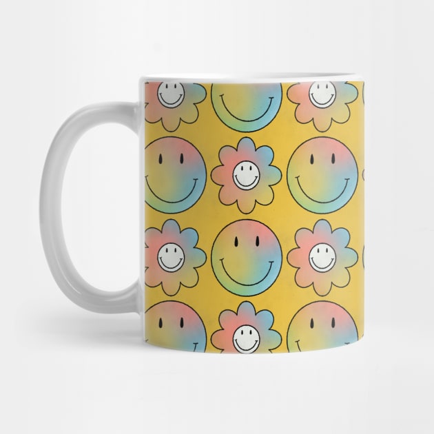 Psychedelic Flowers & Smileys by gnomeapple